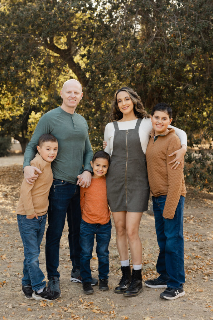 Inland Empire family photography session showing dad laughing with his children